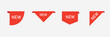 © Micro  Vector Market - New tag stickers, shopping labels icon, New arrival stickers and labels flat icon kit. Isolated red retail ribbons for promotion vector illustration collection. Discount and price. Vector illustration
