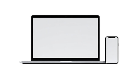 Wall Mural - laptop smartphone blank screen digital device modern technology electronic portable display wireless