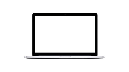 Wall Mural - laptop computer blank screen technology device digital modern portable workspace isolated laptop wit