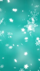 Wall Mural - animation of snow falling on green background