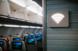 © ADDICTIVE STOCK - Inflight wifi indicator in airplane cabin