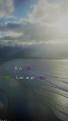 Wall Mural - animation of data processing over landscape