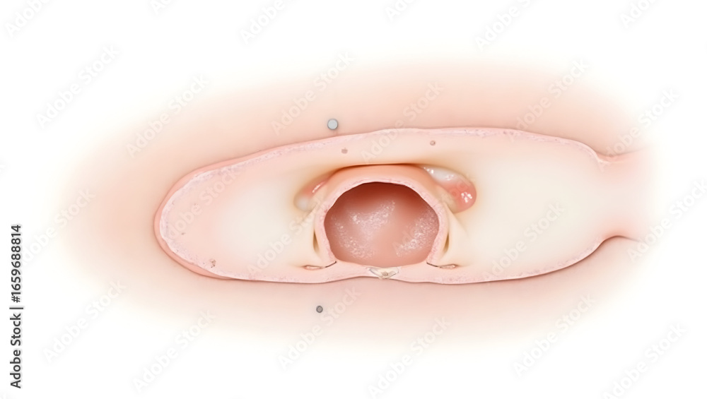 Anatomy & Physiology A labeled heart valve model, isolated on white ...
