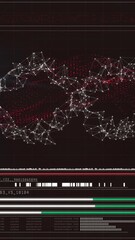 Wall Mural - Animation of lights moving and scientific data processing over digital screen