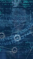Wall Mural - animation of digital interface and network of connections over hacker