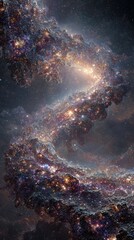 Wall Mural - Stunning Colorful Spiral Galaxy Nebula In Deep Space