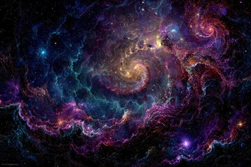 Wall Mural - Colorful Cosmic Nebula In Deep Space
