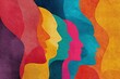 © Arif - Diversity with Colorful overlapping human profiles representing unity, inclusion, and collaboration in a vibrant