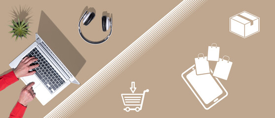 Wall Mural - Concept of online shopping