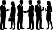 © Umar - Business People Networking at Event - Corporate Gathering Silhouette Vector with white background