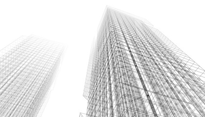 Canvas Print - architectural building 3d illustration 3d rendering