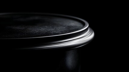 Wall Mural - a black stand with a subtle rim of light showcasing a and premium ambiance long title a sleek modern