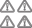 © Shamim - Minimal Vector Alert Triangle Safety Sign Collection Thin Outline, Bold Outline, and Decorative Border Designs