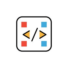 coding education icon concept a stylized visual of code brackets against a clean white background re