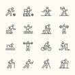 © MDAMDADUL - Black vector icons set of diverse people figures and sports pictograms