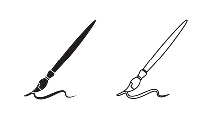 Paint brush icon with transparent background
