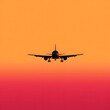 © Fábio Cardoso - An Airplane Silhouette Approaching Against a Dramatic Orange and Red Sunset