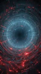Wall Mural - Vertical video abstract cosmic black hole with swirling stars and nebula