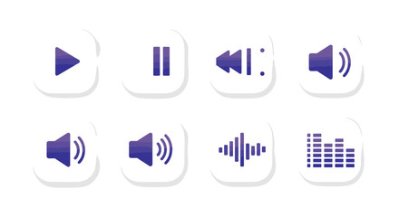 Minimalist gradient audio icons for modern design projects