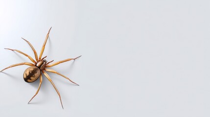 Spider on Display: A detailed image showcasing a spider, with its legs gracefully positioned, against a backdrop, offering ample space for visual exploration.