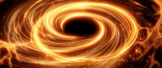 Wall Mural - Anamorphic video Abstract Cosmic Portal with Glowing Energy Trails on a Dark Background