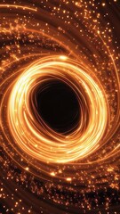 Wall Mural - Vertical video Abstract Cosmic Portal with Glowing Energy Trails on a Dark Background