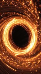 Wall Mural - Vertical video Abstract Cosmic Portal with Glowing Energy Trails on a Dark Background