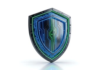 Digital shield symbol futuristic technology cybersecurity protection data security network defense abstract concept