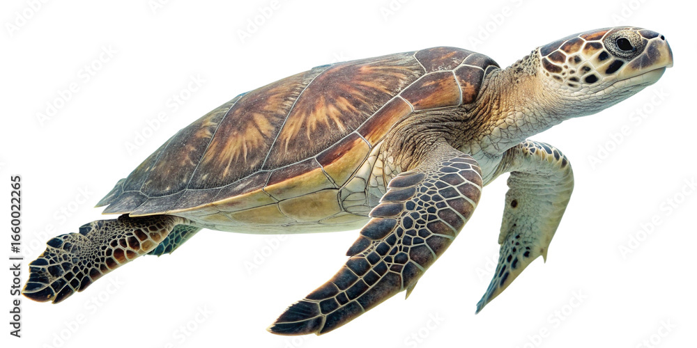 Turtle Shell Swimming Sea Turtle Swimming with Detailed Shell Patterns Stock Photo | Adobe Stock