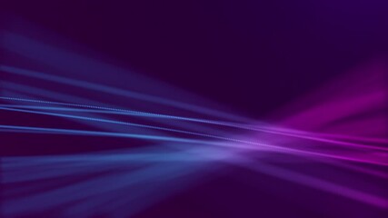 Wall Mural - Bright blue and pink light trails against a dark purple background