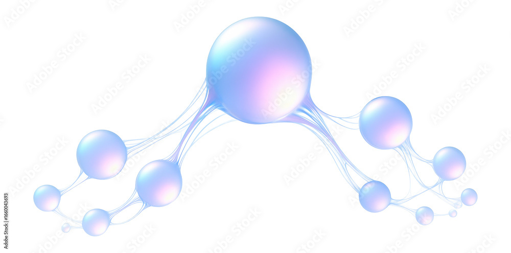 Undulating Orbs Chain of glowing orbs connected by thin threads of light, undulating in ...