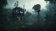 © Helois - Abandoned communication station in a misty jungle