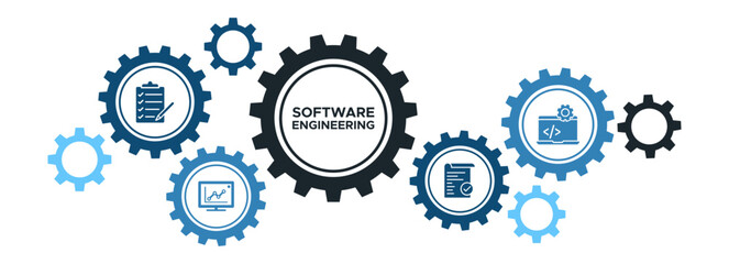 Software Engineering Banner Concept: Planning, Analysis, Verification, Development, & IT Lifecycle