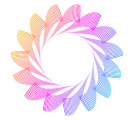 Wall Mural - design elements. wave of many purple lines circle ring with dots. abstract vertical wavy stripes on 