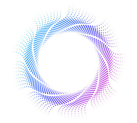 Wall Mural - design elements. wave of many purple lines circle ring with dots. abstract vertical wavy stripes on 