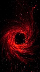 Wall Mural - Vertical video Cosmic Red Swirl Black Hole, perfect for themes of science, mystery, the universe, and abstract power.