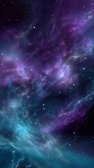 Wall Mural - Vertical video Vibrant Purple and Blue Nebula, perfect for science, astronomy, and fantasy themes. 