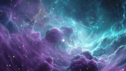 Wall Mural - Vibrant Purple and Blue Nebula, perfect for science, astronomy, and fantasy themes.