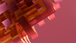 © Connect Images - Abstract 3D geometric shapes in shades of pink and orange on a smooth pink background. Illustration, rendering