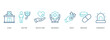 © nurulsnd - medicare outline color banner icon of clinic, doctor, health care, insurance, costs, medicine, emergency