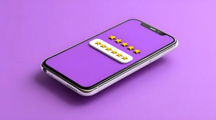 Wall Mural - smartphone screen displaying a rating with stars