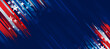 © Rajan - Stars and stripes grunge distressed patriotic modern American flag background, USA. Dark Blue pattern edge Border vector, copy space for Christmas, Social Media, Sale, 4th of July, Business