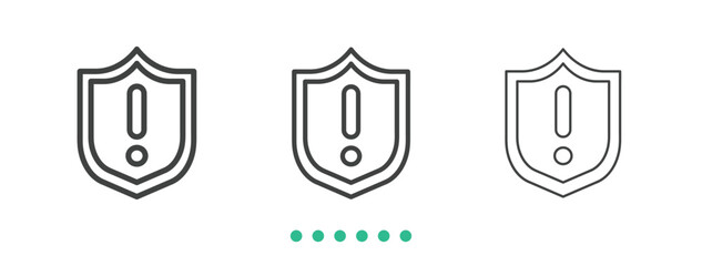 Protection warning icon. Thin line icon vector