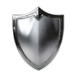© TWPNG - Silver Shield Rendered With Metallic Surface Isolated Against White Background