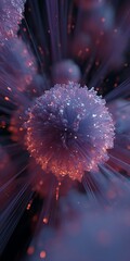 Canvas Print - a mesmerizing closeup of a vibrant purple sphere with intricate details, radiating energy and light,