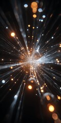 Canvas Print - abstract futuristic background with glowing light beams and bokeh, creating a dynamic and energetic 