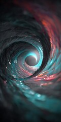 Canvas Print - abstract futuristic tunnel with swirling light trails and vibrant colors, creating a sense of speed 
