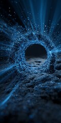 Canvas Print - mysterious portal of glowing blue light, creating a futuristic and abstract background with a sense 