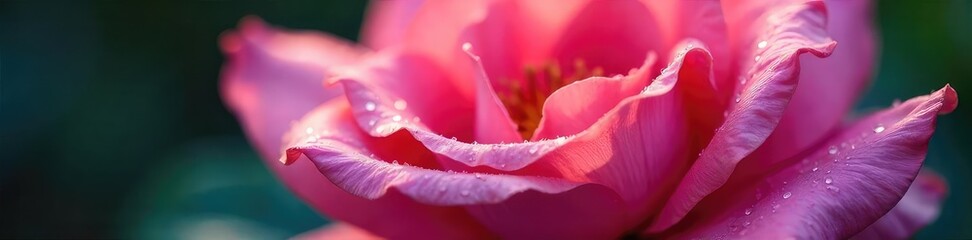 Wall Mural - Dew-Kissed Petals Sensual Close-up of Lush, Vibrant Blossoms Exhibiting Soft Light and Intimate Natural Beauty