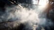 © Thares2020 - Industrial pipe bursting with steam explosion in a factory setting
